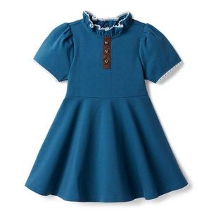 NWT Janie and Jack Button Ruffle Ponte Dress